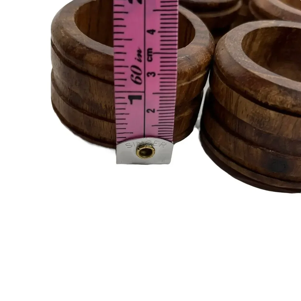 Napkin Rings Vintage Wood Set of Ten Mid Century Modern Holiday Table Setting